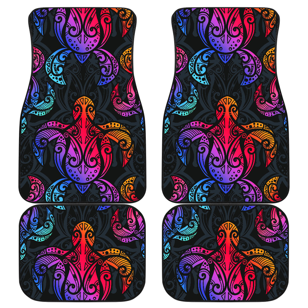 Colorful Tribal Maori Turtle Car Floor Mats