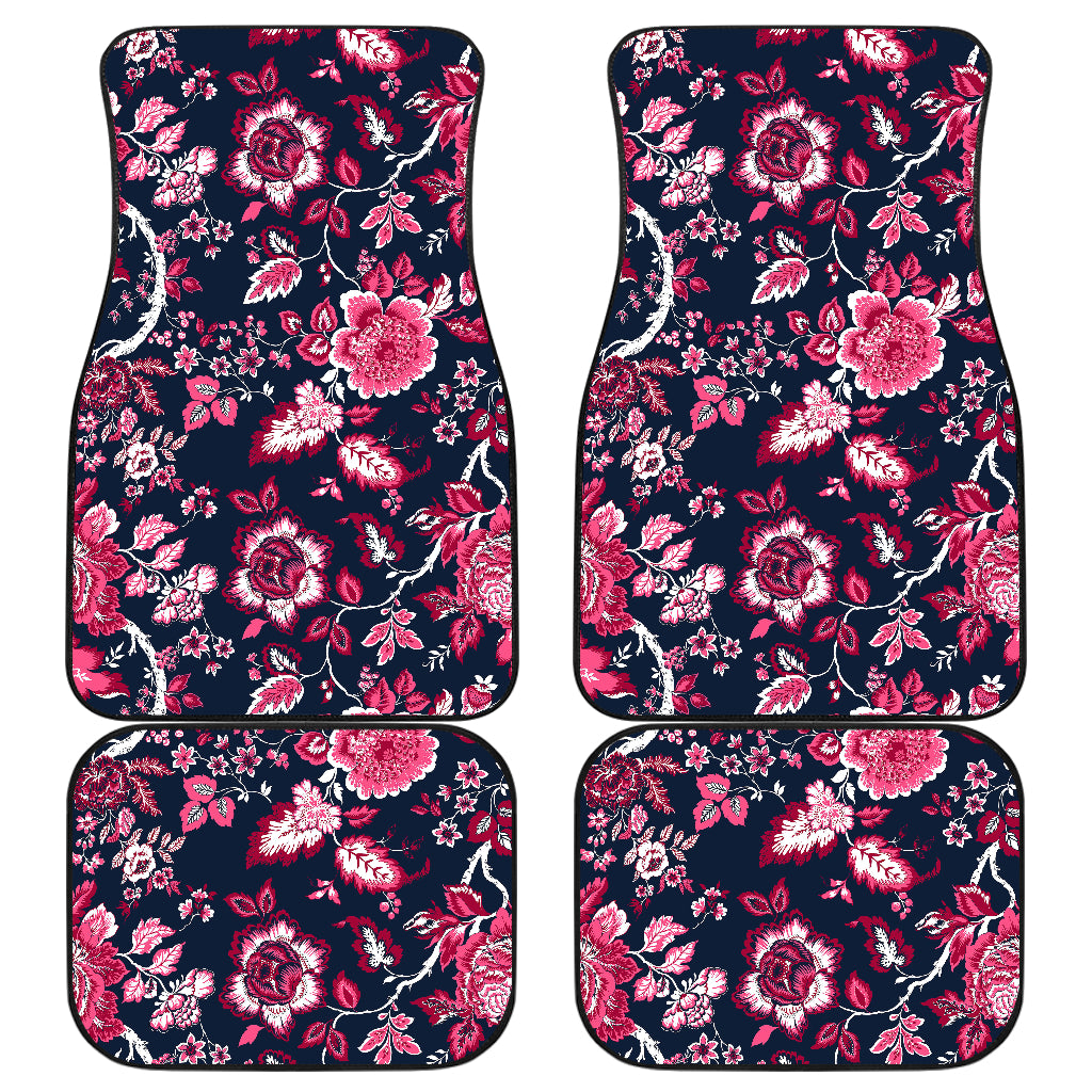 Pink Red Flowers Car Floor Mats