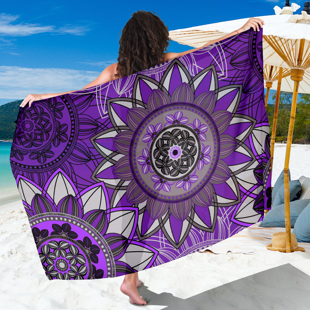 Purple Floral Mandalas Sarong