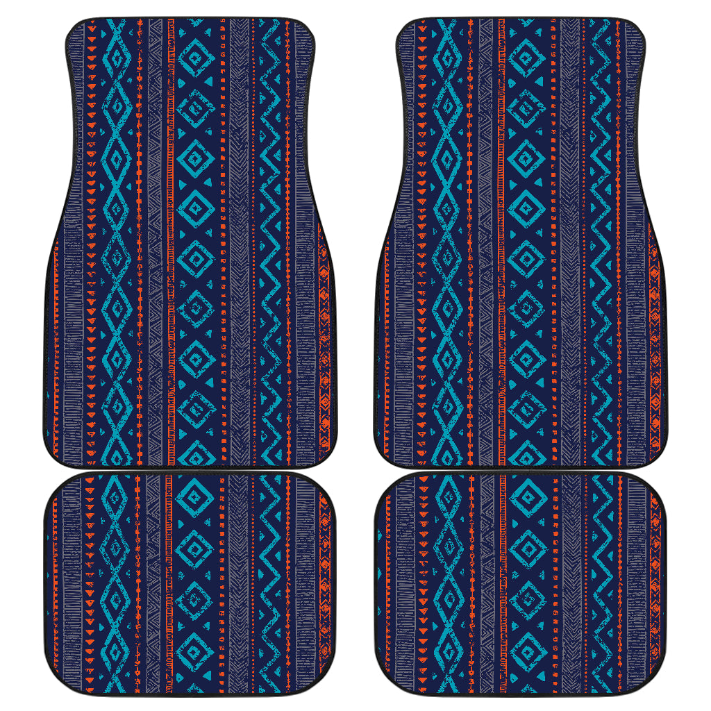 Blue Ethnic Stripes Car Floor Mats