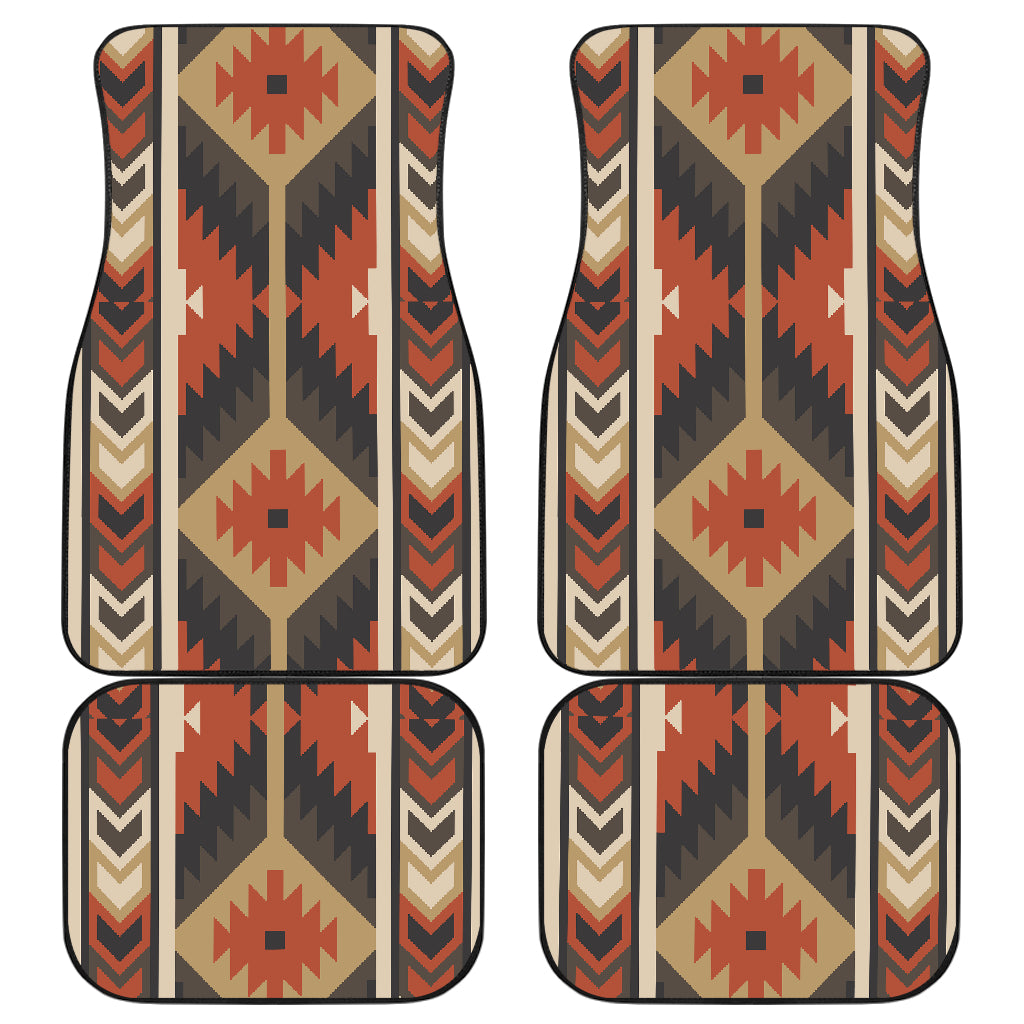 Brown Ethnic Car Floor Mats
