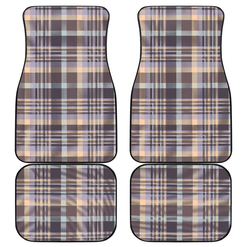 Beige Plaid Car Floor Mats
