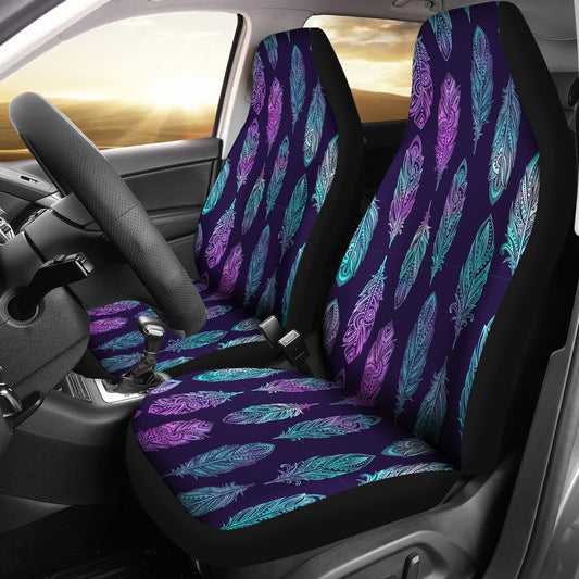 Pink & Purple Feathers Car Seat Covers