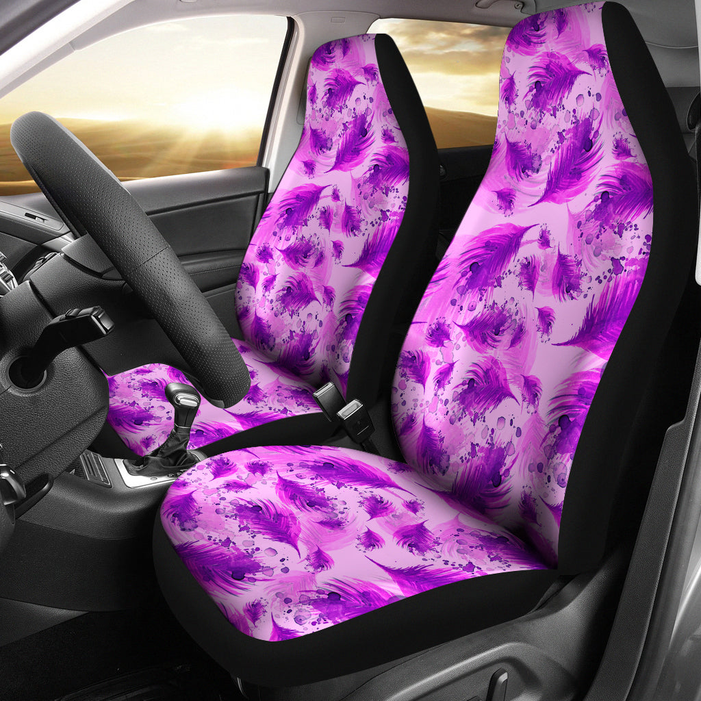 Purple Feathers Car Seat Covers