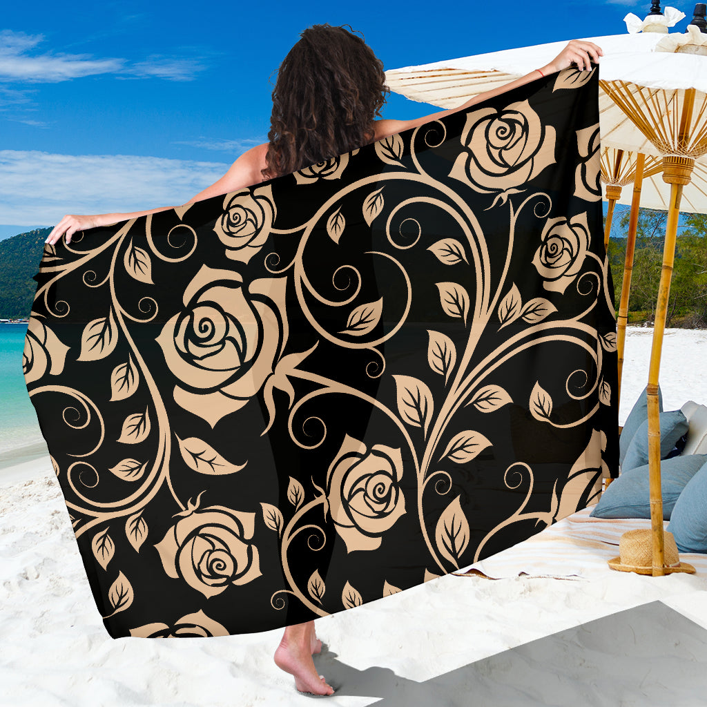 Tan Floral Decor Sarong
