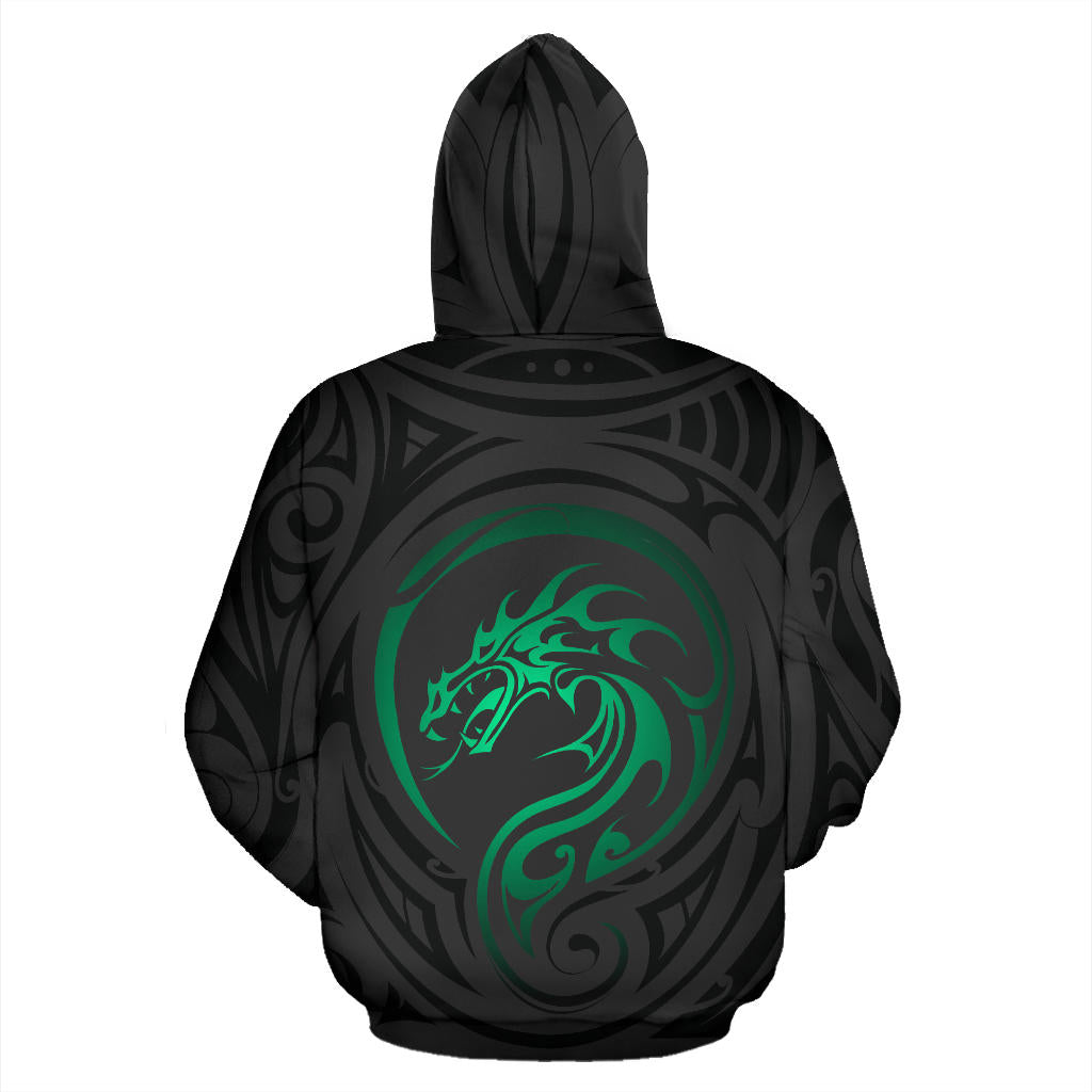 Green Maori Dragon Hoodie