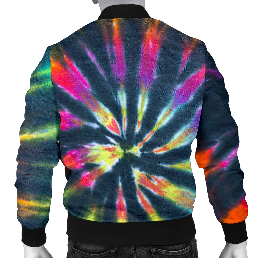 Mens Colorful Neon Tie Dye Bomber Jacket