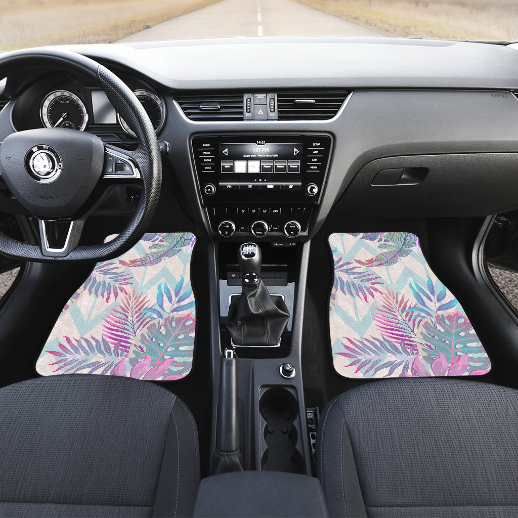 Pink Leaves Car Floor Mats