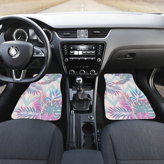 Pink Leaves Car Floor Mats
