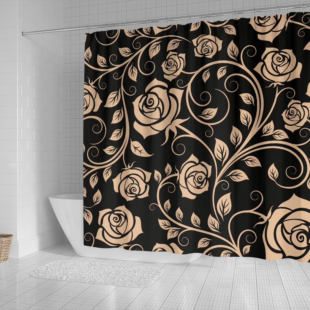 Tan Roses Decor Shower Curtain