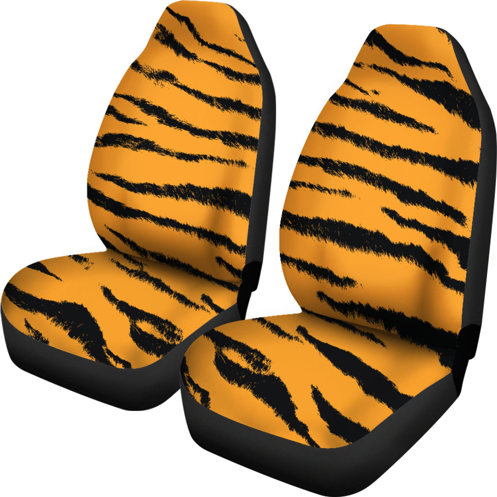 Orange Tiger Print Car Seat Covers