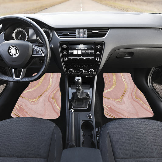Cream Marble Print Car Floor Mats