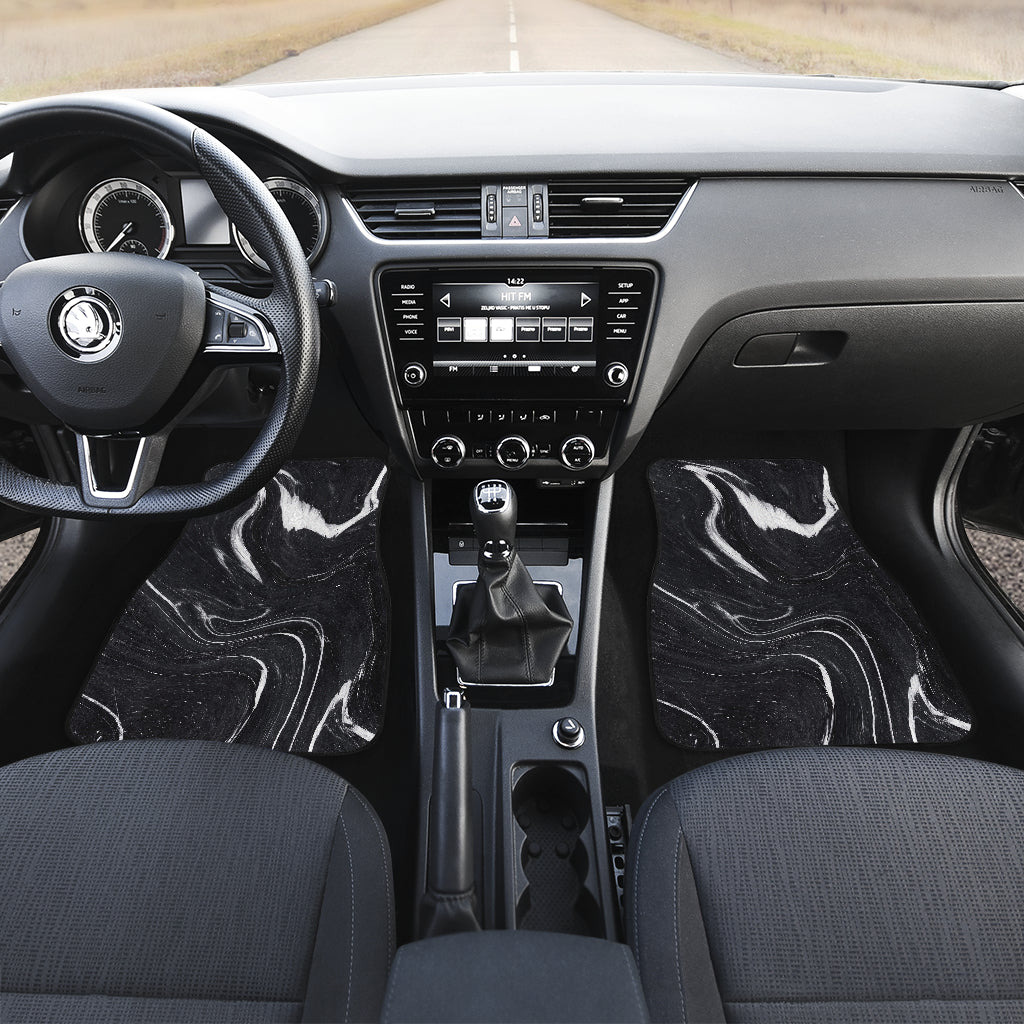 Black & White Swirls Car Floor Mats