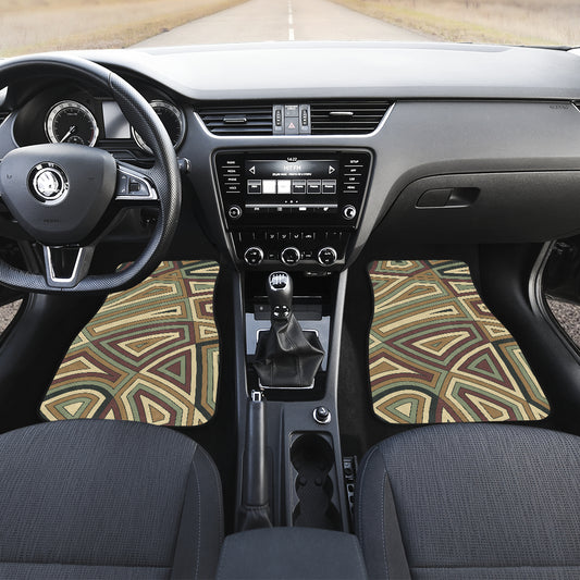 Beige Abstract Car Floor Mats