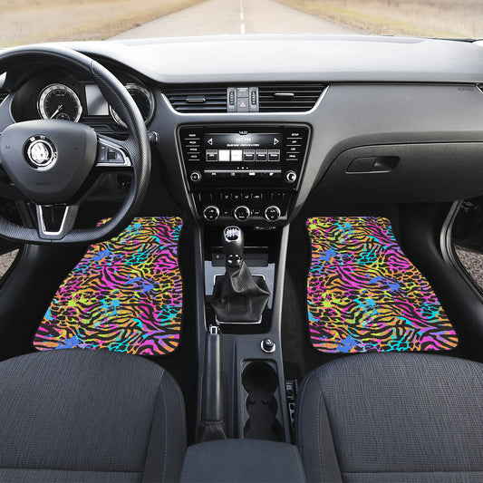 Colorful Abstract Animal Print Car Floor Mats
