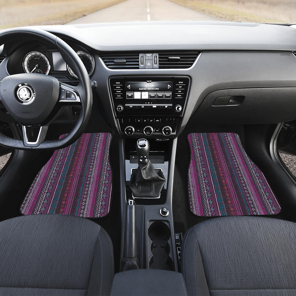Purple Boho Stripes Decor CL Car Floor Mats