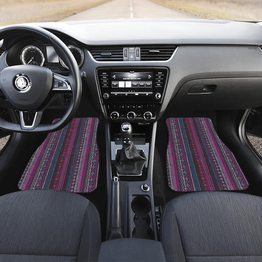 Purple Boho Stripes Decor CL Car Floor Mats