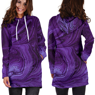 Purple Swirls Womens Hoodie Dress