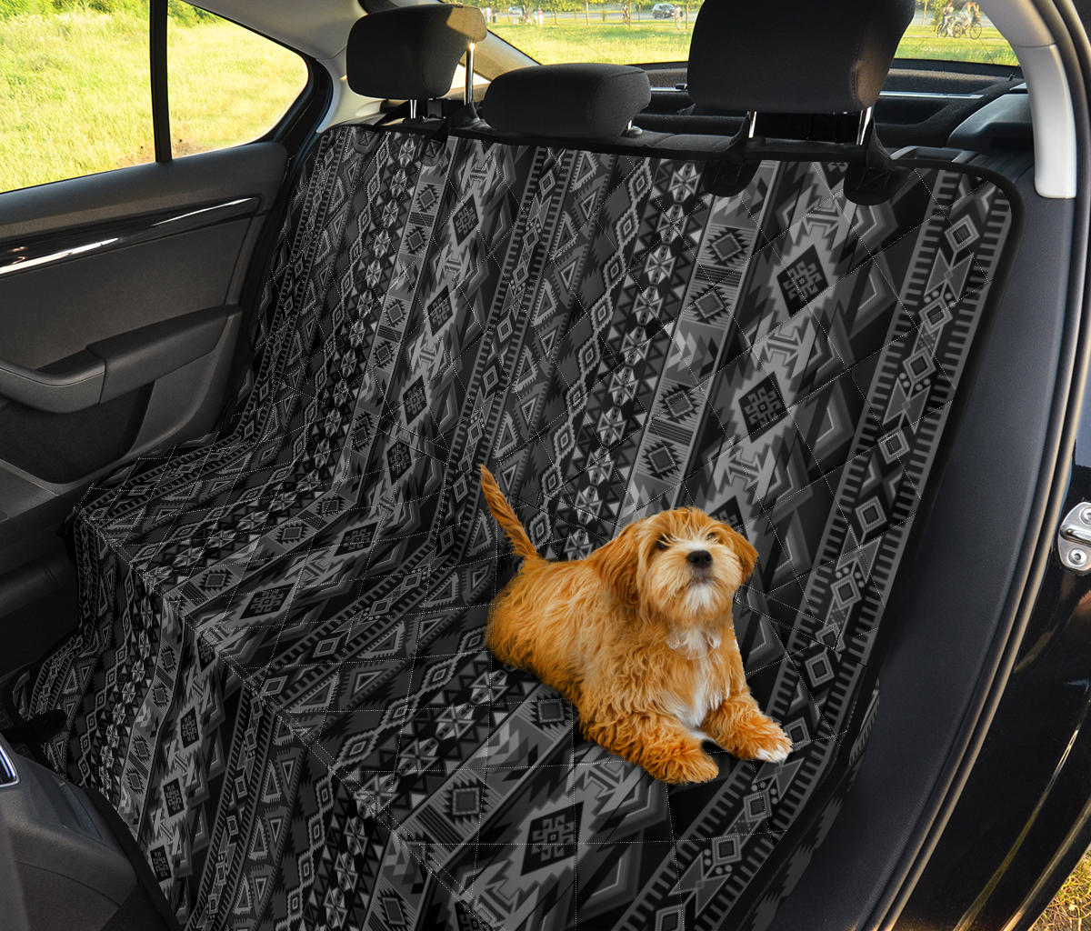 Grey Boho Aztec Car Back Seat Pet Cover