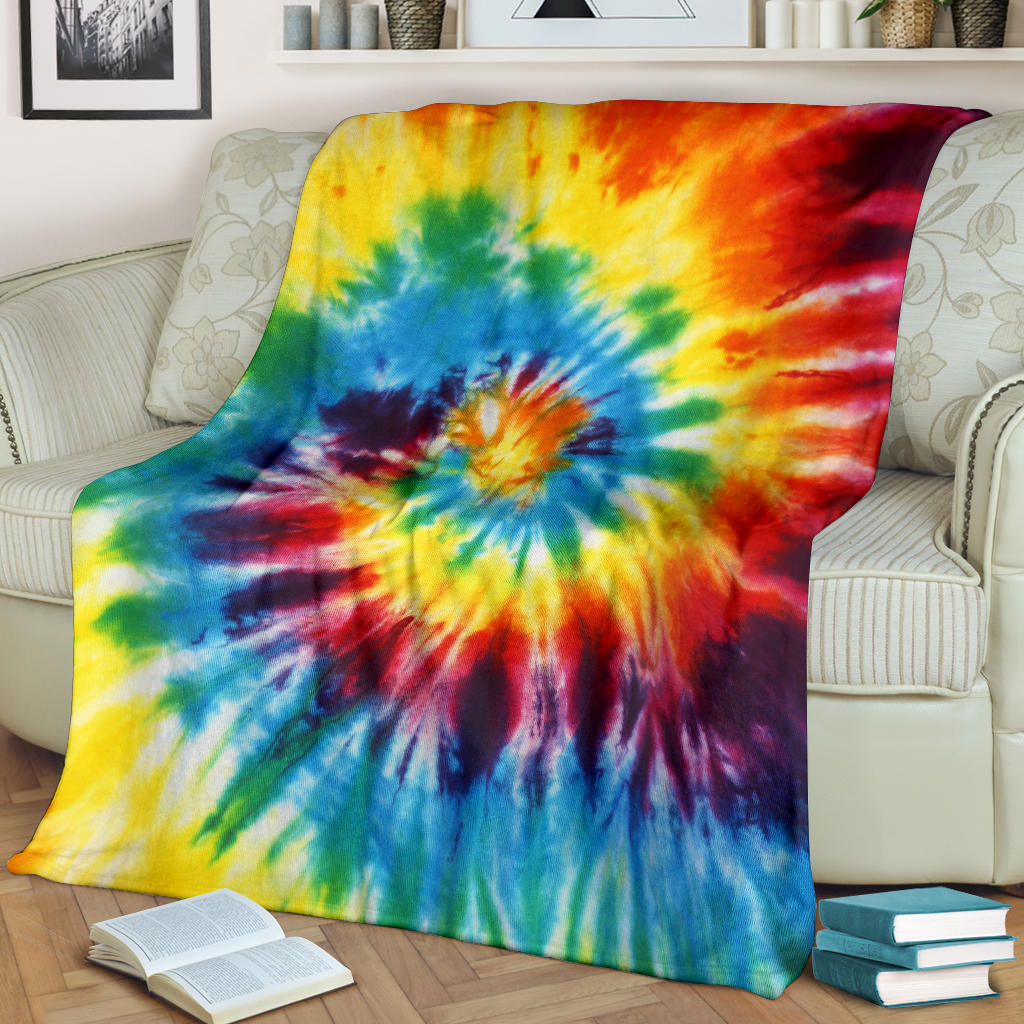 Colorful Tie Dye Abstract Art Blanket