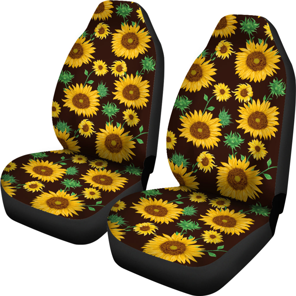 Sunflowers Black Car seat Covers