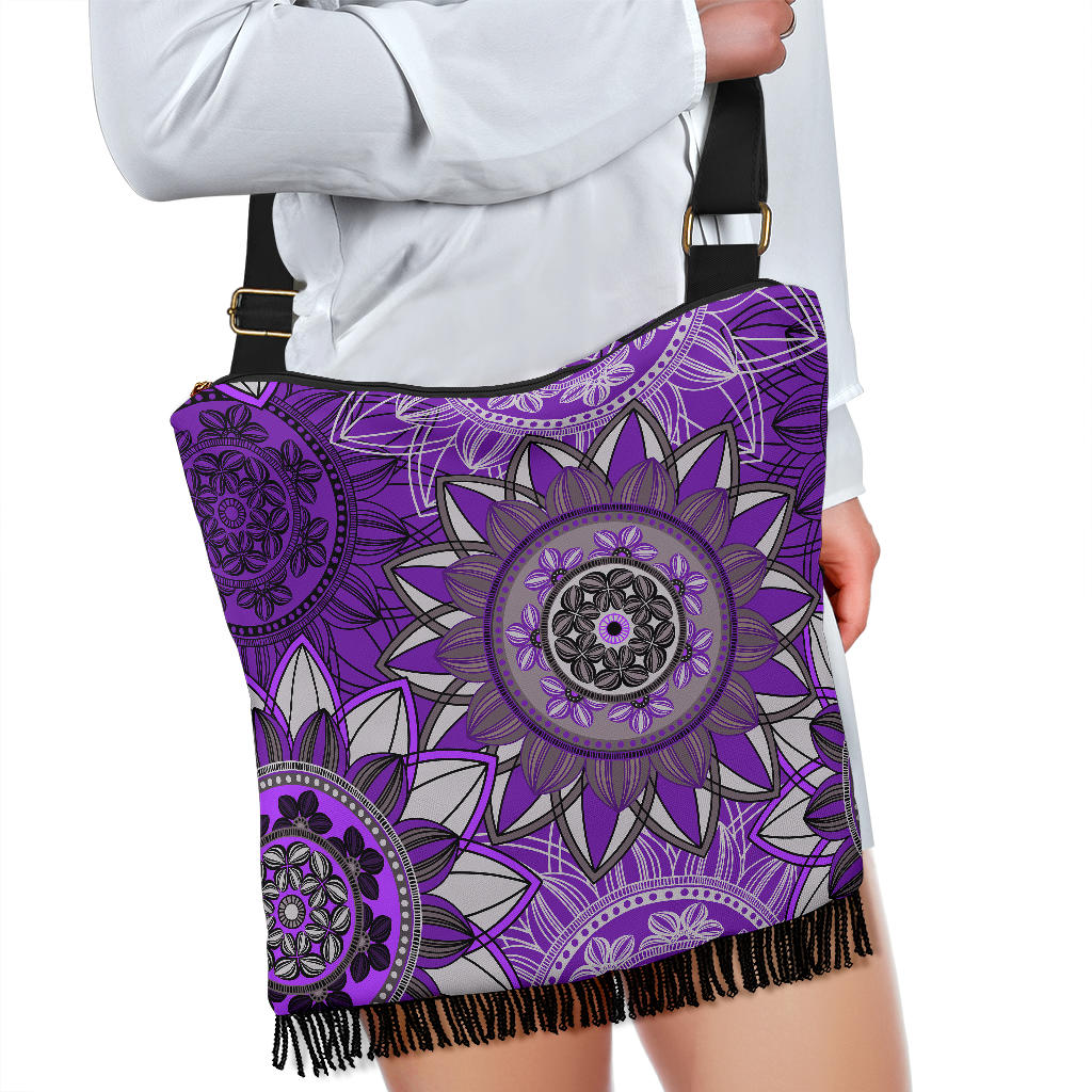 Purple Floral Mandalas Crossbody Bag