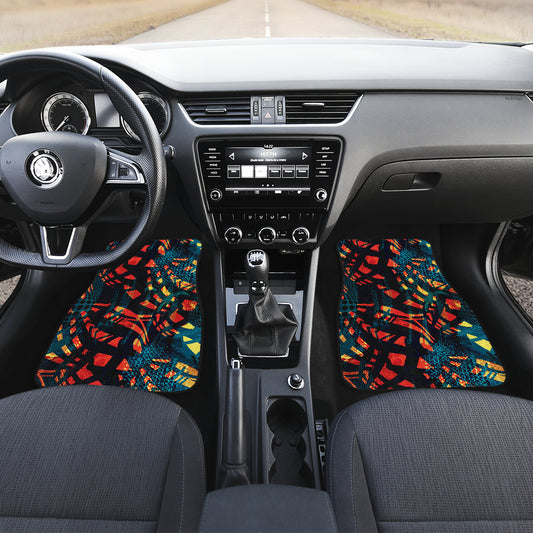 Orange Yellow Abstract Car Floor Mats