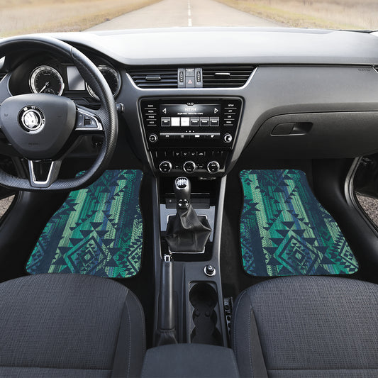Green Boho Streaks Car Floor Mats