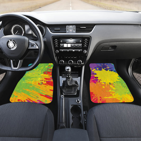 Colorful Paint Splatter Abstract Art Car Floor Mats