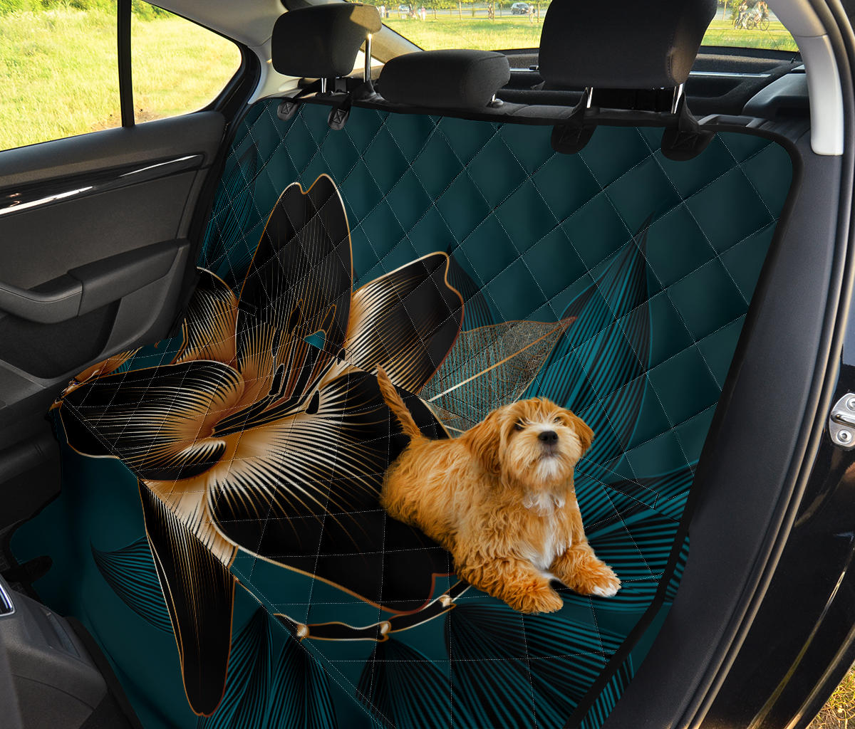 Dark Floral Car Back Seat Pet Cover