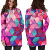 Colorful 3D Triangles Womens Hoodie Dress
