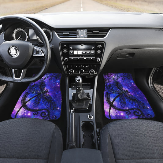 Purple Floral Dragonfly Car Floor Mats
