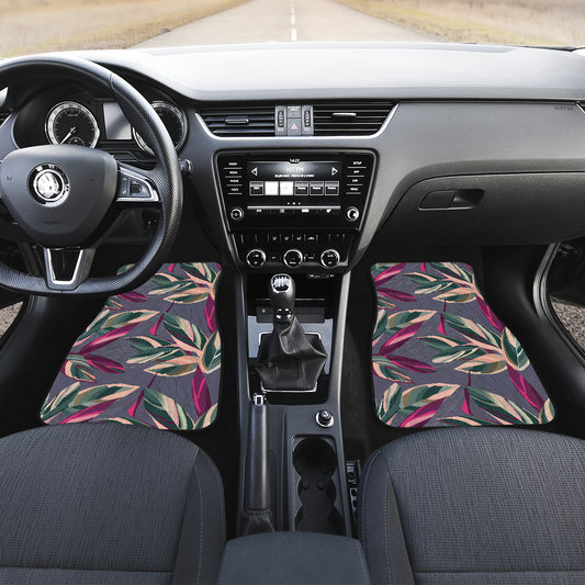 Floral Leaves Car Floor Mats