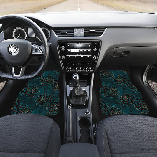 Dark Blossom Pattern Car Floor Mats