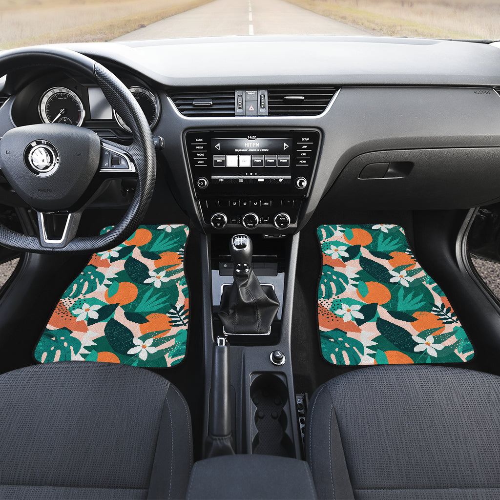 Floral Oranges Car Floor Mats
