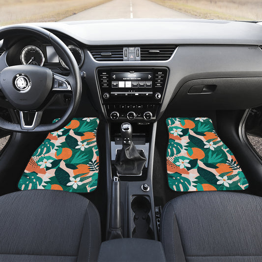 Floral Oranges Car Floor Mats