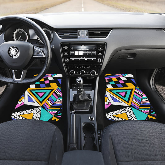 Colorful Abstract Triangles Car Floor Mats
