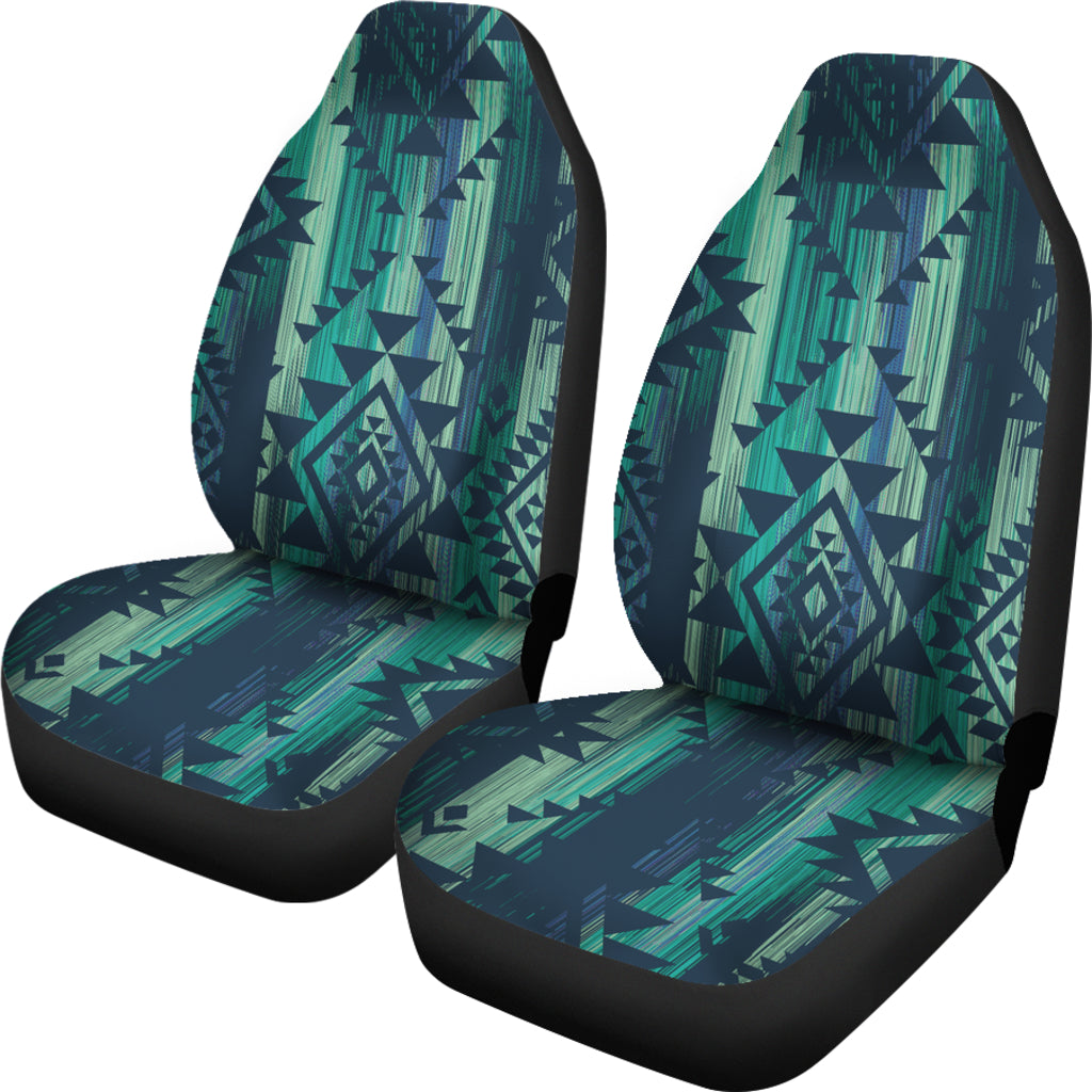Green Boho Aztec Streaks Car Seat Covers