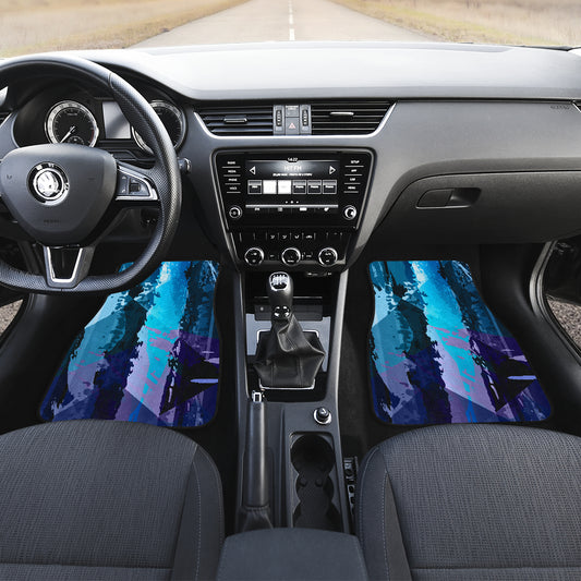 Blue Abstract 2 Car Floor Mats