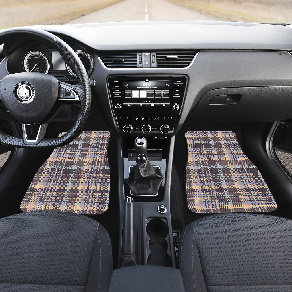 Beige Plaid Car Floor Mats