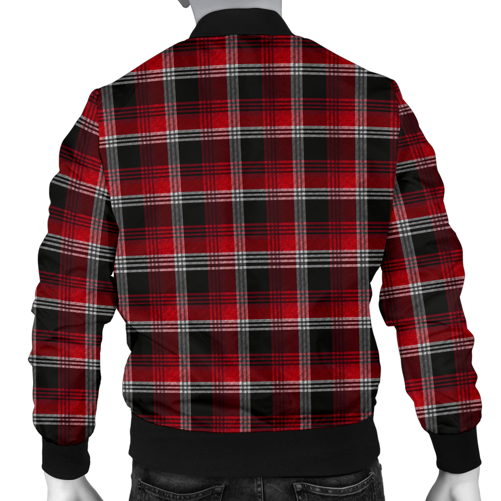 Mens Red Plaid Bomber Jacket