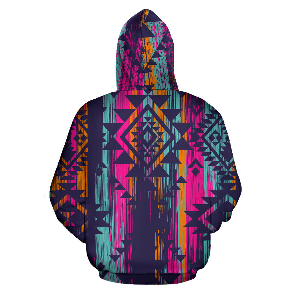 Colorful Boho Aztec Streaks Hoodie