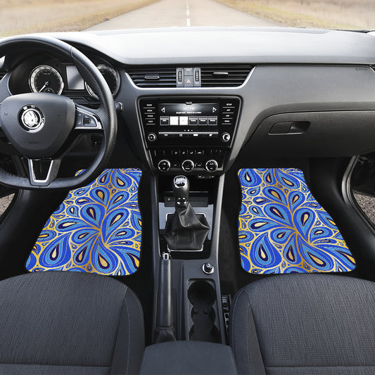 Blue & Gold Decor Car Floor Mats