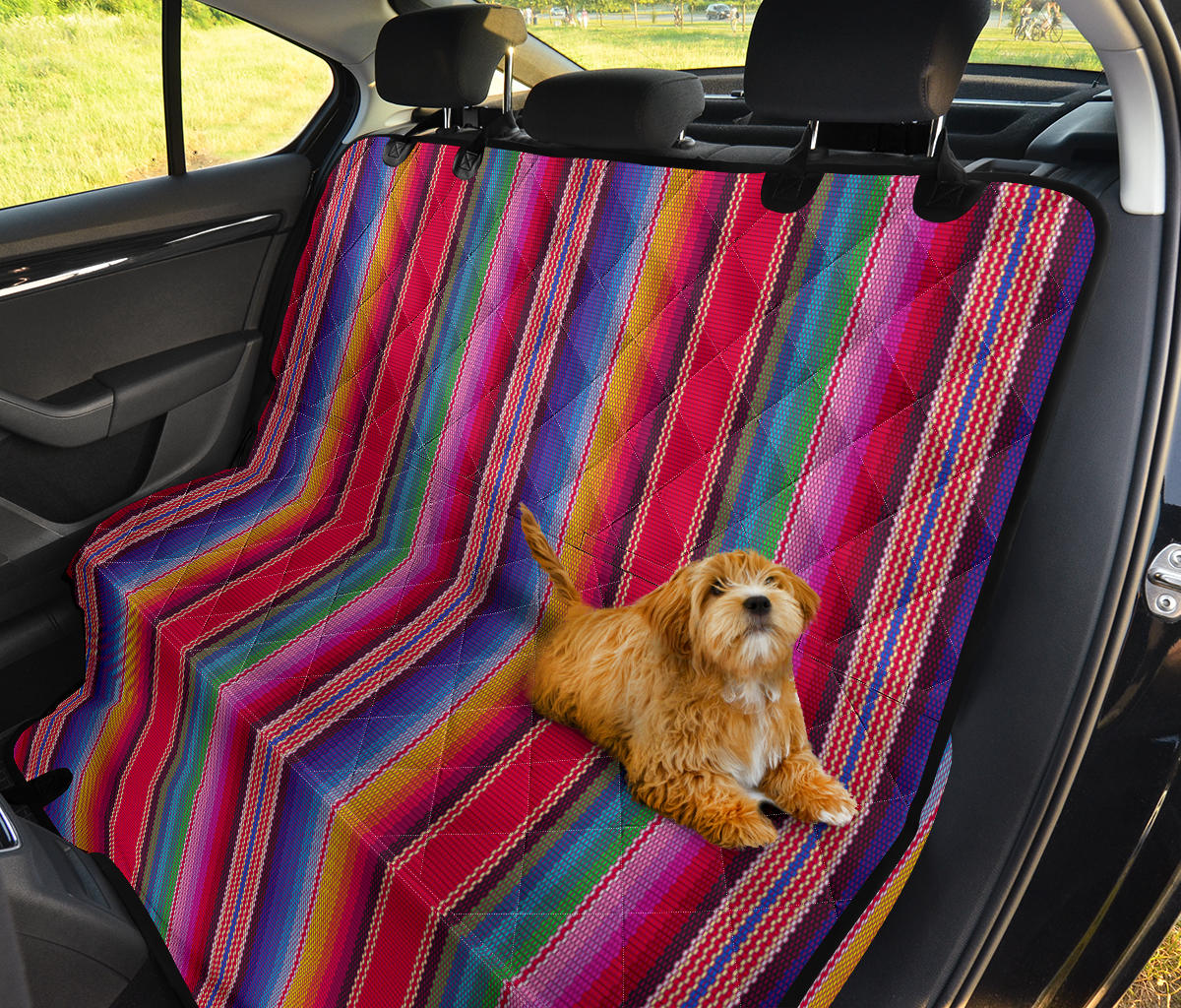 Colorful Rainbow Stripes Car Back Seat Pet Cover