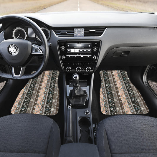 Brown Boho Ethnic Car Floor Mats