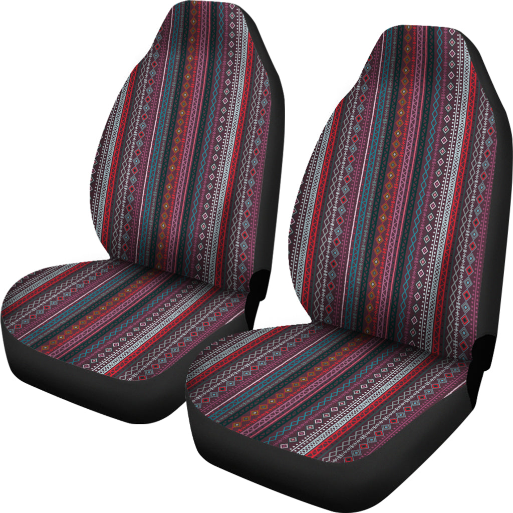 Red Boho Stripes V2 Car Seat Covers