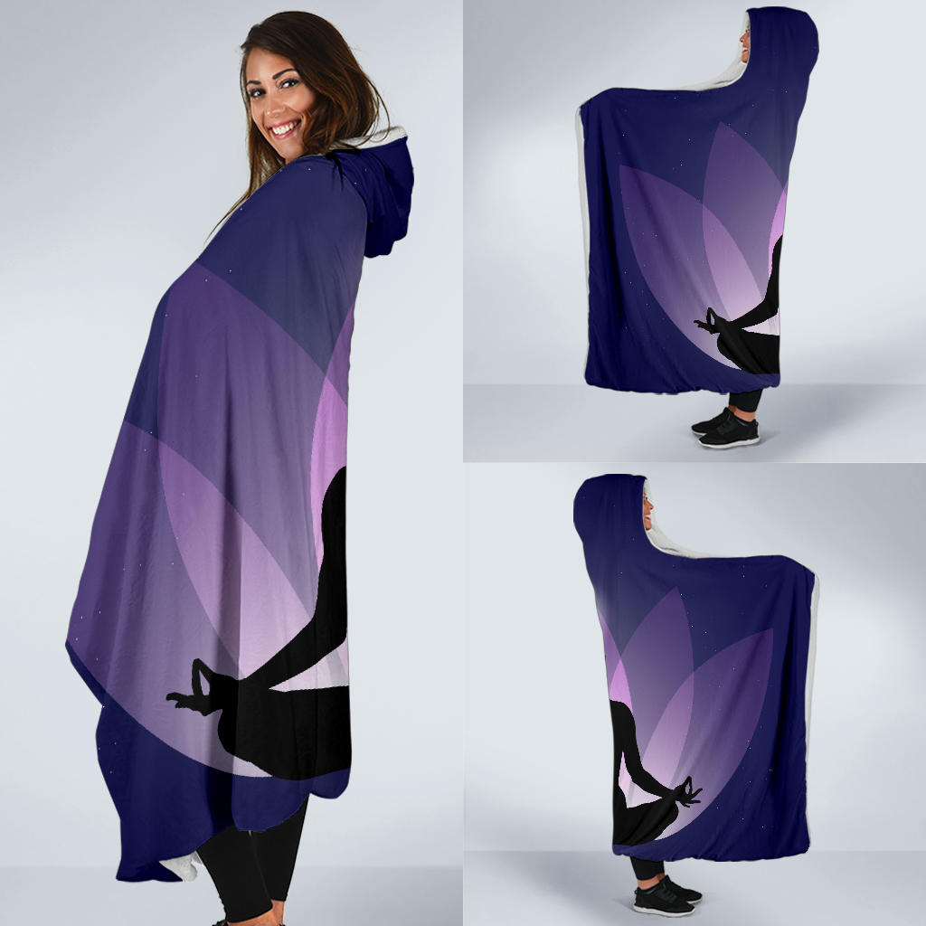 Meditator Chakra Lotus Hooded Blanket