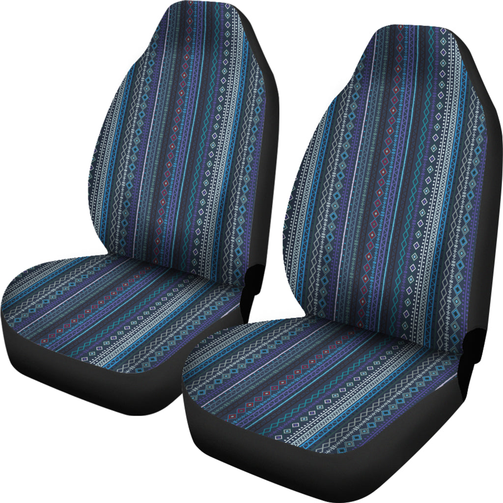 Blue Boho Stripes Decor V3 Car Seat Covers