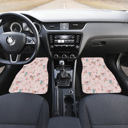 Pink Floral Car Floor Mats