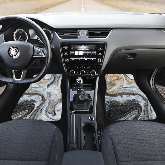 Gold Marble Print Car Floor Mats